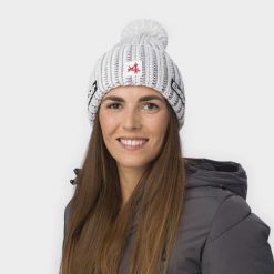 Czapka Eisbar Ronda Pompon MÜ SA. Białe czapki i kapelusze męskie Eisbar, na zimę, bez wzorów, z materiału, eleganckie. Za 264.40 zł.