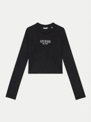 Guess Bluzka J4YI49 KBZP4 Czarny Regular Fit. Czarne t-shirty i topy dla dziewczynek Guess, z aplikacjami, z bawełny, bez ramiączek. Za 79.99 zł.