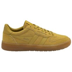 Sneakersy damskie Gola Hawk Suede 86. Żółte obuwie sportowe damskie Gola, bez wzorów, ze skóry, trekkingowe. Za 427.50 zł.