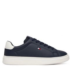 Sneakersy Tommy Hilfiger. Niebieskie trampki i tenisówki chłopięce Tommy Hilfiger, bez wzorów, bez zapięcia. Za 299.99 zł.