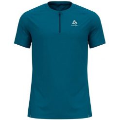 Koszulka do biegania męska Odlo T-shirt z zamkiem 1/2 zip AXALP TRAI. Niebieskie koszulki sportowe męskie Odlo, m, bez wzorów, bez kołnierzyka. W wyprzedaży za 169.99 zł.