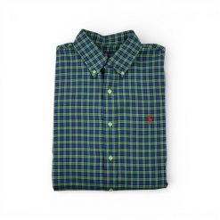 Second life - Klasyczna koszula męska w kratę - Jak nowy. Zielone koszule męskie Ralph Lauren, m, bez wzorów, klasyczne, bez kołnierzyka, bez ramiączek. Za 153.32 zł.