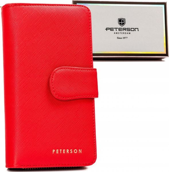 Peterson Duży, pionowy portfel damski ze skóry ekologicznej. Portfele damskie Peterson, bez wzorów, ze skóry ekologicznej. Za 107.23 zł.