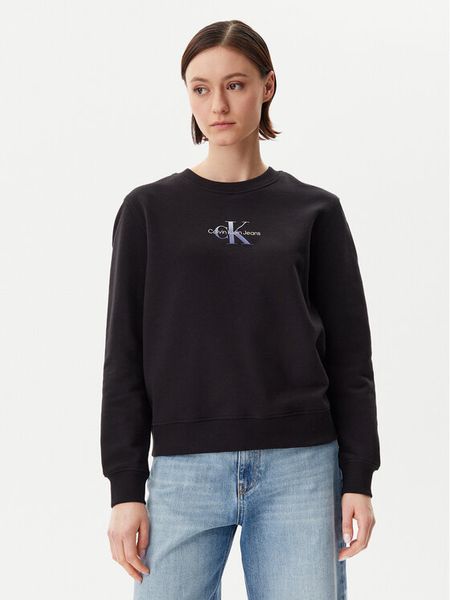 Calvin Klein Jeans Bluza Gradient Monologo J20J225360 Czarny Regular Fit. Czarne bluzy damskie Calvin Klein Jeans, m, bez wzorów, z bawełny, bez kaptura. Za 191.99 zł.
