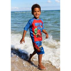 Spodenki Kąpielowe Chłopięce LEGO Ninjago Aiko308 Niebieskie. Niebieskie kąpielówki dla chłopców LEGO, bez wzorów, z materiału, sportowe. Za 149.99 zł.