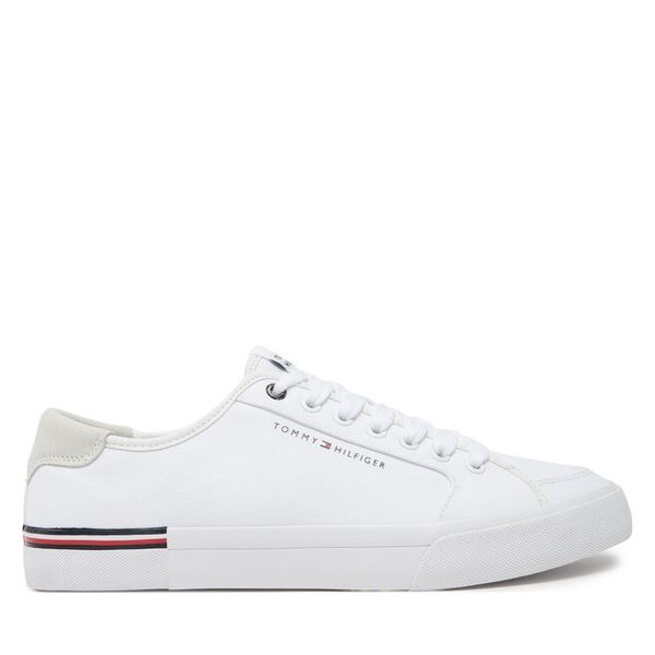 Tenisówki Tommy Hilfiger. Białe trampki męskie Tommy Hilfiger, bez wzorów, bez zapięcia. Za 209.99 zł.