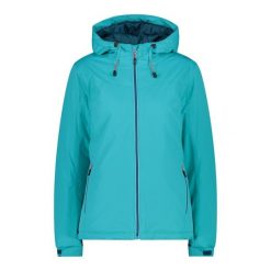 Kurtka damska turystyczna CMP 31Z1576. Niebieskie kurtki sportowe damskie CMP, m, bez wzorów, z softshellu, bez kaptura, trekkingowe. W wyprzedaży za 214.99 zł.