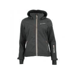 Kurtka damska Peak Mountain Softshell Amaleoff. Czarne kurtki sportowe damskie Peak Mountain, bez wzorów, z softshellu, trekkingowe. W wyprzedaży za 372.50 zł.