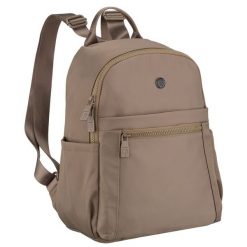 Beżowy plecak damski wykonany z poliestru, zawieszony na regulowanych szelkach - Peterson. Brązowe plecaki damskie Peterson, bez wzorów. Za 79.99 zł.