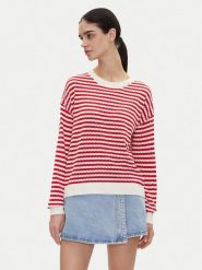 Pepe Jeans Sweter Poppy PL702278 Czerwony Regular Fit. Czerwone swetry damskie Pepe Jeans, m, bez wzorów, z jeansu, bez kołnierzyka, bez ramiączek, bez kaptura. Za 179.99 zł.