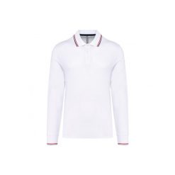 Koszulka polo pique z długim rękawem Kariban. Białe bluzki z długim rękawem męskie KARIBAN, l, bez wzorów, z bawełny, bez kołnierzyka. Za 189.00 zł.