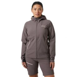 Kurtka softshell damska Helly Hansen Blaze Softshell. Szare kurtki sportowe damskie Helly Hansen, bez wzorów, z softshellu, bez kaptura, trekkingowe. Za 519.99 zł.
