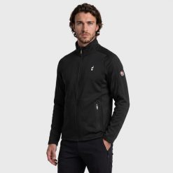 Bluza turystyczna męska AULP DRAKE rozpinana. Czarne bluzy męskie Aulp, m, bez wzorów, z dzianiny, bez kaptura. Za 229.99 zł.