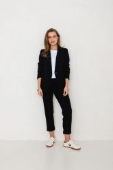 SPODNIE NANCY CZARNE S - Flawless. Czarne spodnie materiałowe damskie Flawless, s, bez wzorów, z gumy. Za 350.00 zł.