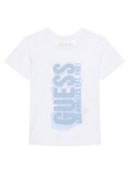 Guess T-Shirt N6RI11 K8HM4 Biały Regular Fit. Białe t-shirty dla chłopców Guess, z aplikacjami, z bawełny, bez ramiączek. Za 89.99 zł.