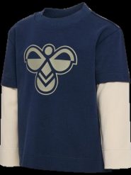 Hummel Koszulka z długim rękawem hmlMINI LOOSE LAYER – luźny krój, kontrastowe. Niebieskie t-shirty dla chłopców Hummel, bez wzorów, z bawełny, bez ramiączek. Za 142.00 zł.