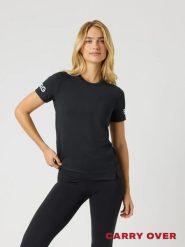 Bjorn_borg BORG T-SHIRT z recyklingowanego poliestru BLACK BEAUTY. Czarne t-shirty damskie Björn Borg, xs, bez wzorów, z materiału, bez kołnierzyka. Za 194.00 zł.
