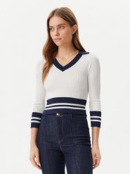Guess Sweter W5GR46 Z3L10 Écru Regular Fit. Swetry damskie Guess, l, z aplikacjami, z wiskozy, bez kołnierzyka, bez ramiączek, bez kaptura. Za 219.99 zł.