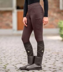 Dziewczęce legginsy jeździeckie z pełną przyczepnością ELT Rica Teddy. Brązowe legginsy dla dziewczynek ELT, bez wzorów, z materiału. Za 311.50 zł.