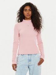 Tommy Jeans Bluzka Tjw Essential Mock Neck DW0DW19830 Różowy Slim Fit. Czerwone bluzki damskie Tommy Jeans, s, bez wzorów, z bawełny, bez kołnierzyka, bez ramiączek. Za 209.99 zł.
