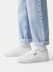 Guess Tenisówki CEO-26KC1002 Biały. Białe trampki i tenisówki dziewczęce Guess, z aplikacjami, ze skóry, bez zapięcia. Za 169.99 zł.