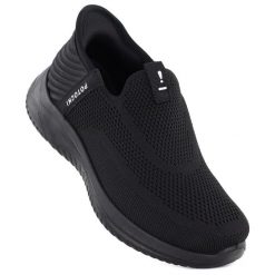 Półbuty sportowe damskie slip on czarne Potocki BK01312. Czarne półbuty damskie POTOCKI, bez wzorów, z tkaniny, sportowe, bez obcasa, bez zapięcia. Za 129.99 zł.