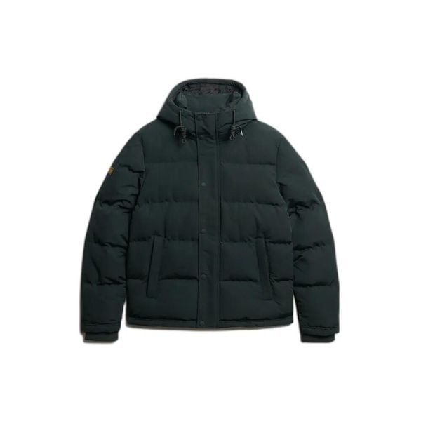 Kurtka puchowa Superdry Everest. Niebieskie kurtki męskie Superdry., s, z aplikacjami, z materiału, klasyczne, z kapturem. Za 738.45 zł.