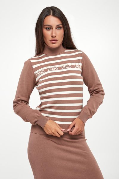 Golf damski w paski LIU JO. Swetry damskie Liu Jo, l, bez wzorów, bez kołnierzyka, bez ramiączek, bez kaptura. Za 629.00 zł.