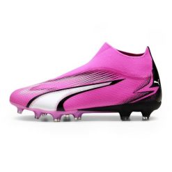 Buty piłkarskie PUMA Ultra Match + LL FG/AG. Czerwone buty sportowe męskie Puma, bez zapięcia, do piłki nożnej. Za 414.95 zł.