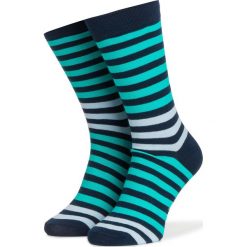 Skarpety Wysokie Męskie DOTS SOCKS - DTS-SX-153-X Granatowy Zielony. Niebieskie skarpety męskie Dots Socks, bez wzorów, z bawełny. Za 19.90 zł.