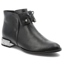 Czarne Botki Armodo Eleganckie Obuwie Damskie. Czarne kozaki damskie Armodo, bez obcasa. Za 407.99 zł.