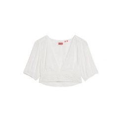 Koszulka damska z koronkowym wykończeniem Superdry Ibiza. Białe t-shirty damskie Superdry., l, bez wzorów, z koronki, boho, bez kołnierzyka. Za 282.85 zł.