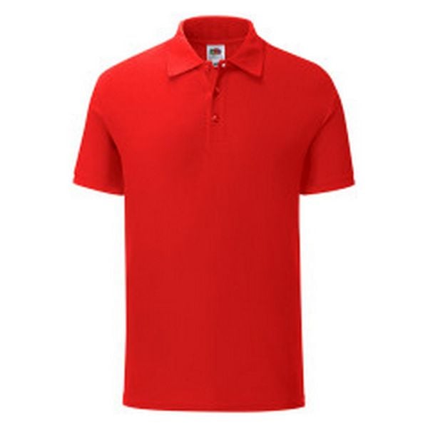Koszulka Polo Męska Iconic. Czerwone koszulki polo męskie Fruit of the Loom, m, bez wzorów, z bawełny, bez ramiączek. Za 55.99 zł.