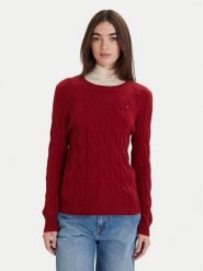 Tommy Hilfiger Sweter WW0WW43586 Czerwony Regular Fit. Czerwone swetry damskie Tommy Hilfiger, l, bez wzorów, z wełny, bez kołnierzyka, bez ramiączek, bez kaptura. Za 649.99 zł.