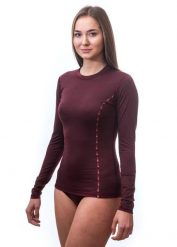 SENSOR Koszulka damska MERINO AIR TEE LS WOM port red-L. Czerwone t-shirty damskie Sensor, l, bez wzorów, z materiału, bez kołnierzyka. Za 199.40 zł.