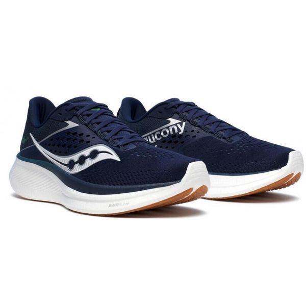 Buty do biegania męskie Saucony Ride 17. Niebieskie buty sportowe męskie Saucony, bez zapięcia, do biegania. Za 489.99 zł.