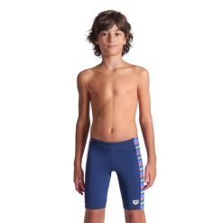 Spodenki Treningowe Arena Racing Stripe Swim Jammer junior. Niebieskie kąpielówki dla chłopców SUPER73, bez wzorów. Za 169.99 zł.