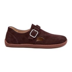 Zamszowe Półbuty Barefoot Damskie Z Klamrą Łaty Zazoo N1261 Czekoladowe brązowe. Brązowe półbuty damskie na lato, bez wzorów, z zamszu, bez obcasa, bez zapięcia. Za 460.29 zł.