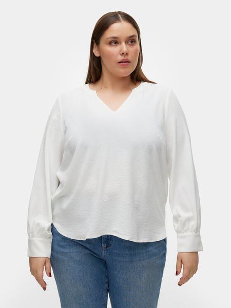 Vero Moda Curve Bluzka Alva 10301890 Biały Regular Fit. Białe bluzki damskie Vero Moda Curve, bez wzorów, z syntetyku, bez kołnierzyka, bez ramiączek. Za 89.99 zł.