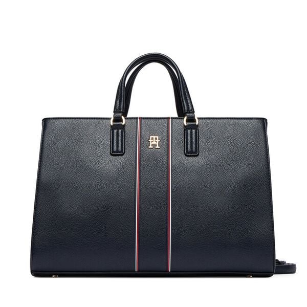 Torebka Tommy Hilfiger. Niebieskie torebki do ręki damskie Tommy Hilfiger, bez wzorów, klasyczne, bez dodatków. Za 430.99 zł.