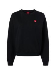 HUGO Bluza damska - Deroxina Kobiety Bawełna czarny jednolity, M. Czarne bluzy damskie Hugo, m, z aplikacjami, z bawełny, bez kaptura. Za 549.95 zł.