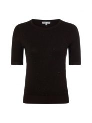 Marie Lund sweter z krótkim rękawem Kobiety wiskoza brązowy, S. Brązowe swetry damskie Marie Lund, s, bez wzorów, z dzianiny, bez kołnierzyka, bez ramiączek, krótkie, bez kaptura. Za 149.95 zł.
