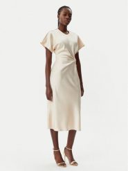 Rinascimento Sukienka wieczorowa CFC0122932003 Beżowy Regular Fit. Brązowe sukienki damskie Rinascimento, l, bez wzorów, z syntetyku, wizytowe, bez kołnierzyka, bez ramiączek. Za 229.99 zł.