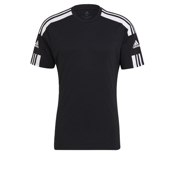 Koszulka treningowa męska adidas Squadra 21 Jersey Short Sleeve. Białe koszulki sportowe męskie Adidas, m, bez wzorów, z jersey, bez kołnierzyka, bez ramiączek, do piłki nożnej. Za 59.99 zł.