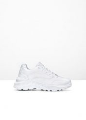 Sneakersy chunky z lekką podeszwą. Białe obuwie sportowe damskie bonprix, bez wzorów. Za 149.99 zł.