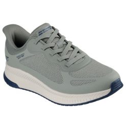Buty SKECHERS SLIP-INS BOBS SQUAD 4 Zielony. Zielone buty sportowe męskie Skechers, z dzianiny, bez zapięcia. Za 361.81 zł.