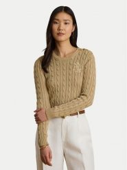 LAUREN RALPH LAUREN Sweter 200P14039006 Beżowy Regular Fit. Brązowe swetry damskie Lauren Ralph Lauren, l, bez wzorów, z bawełny, bez kołnierzyka, bez ramiączek, bez kaptura. Za 859.99 zł.