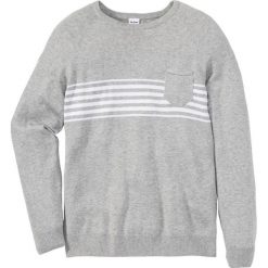 Sweter z kieszonką Regular Fit bonprix jasnoszary melanż. Swetry przez głowę męskie marki Giacomo Conti. Za 59.99 zł.