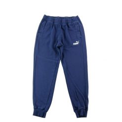 Second life - Spodnie dresowe męskie Puma Clean - Jak nowy. Niebieskie spodnie sportowe męskie Puma, m, bez wzorów, z dresówki, do biegania. Za 85.16 zł.