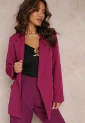 Ciemnofioletowa Marynarka Oversize Niezapinana Charme. Fioletowe żakiety damskie Renee, l, bez wzorów, z materiału. Za 119.99 zł.
